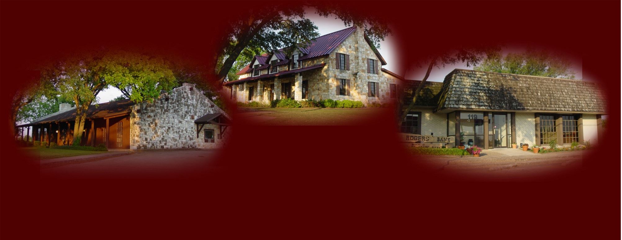 The 3 Buckholts Bank buildings in a collage